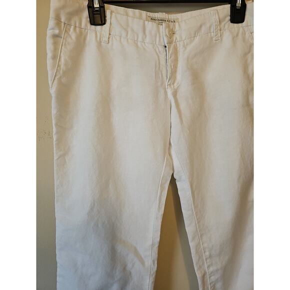 Abercrombie Women's Linen/Cotton Lower On‎ Waist Pants Size 2 White - Picture 2 of 9